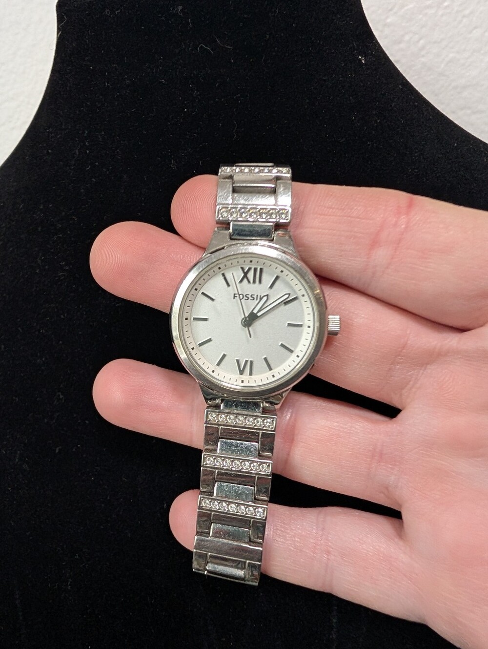 Fossil BQ1604 Spectacle Rhinestone Silver Tone Women's Stainless Steel Watch
